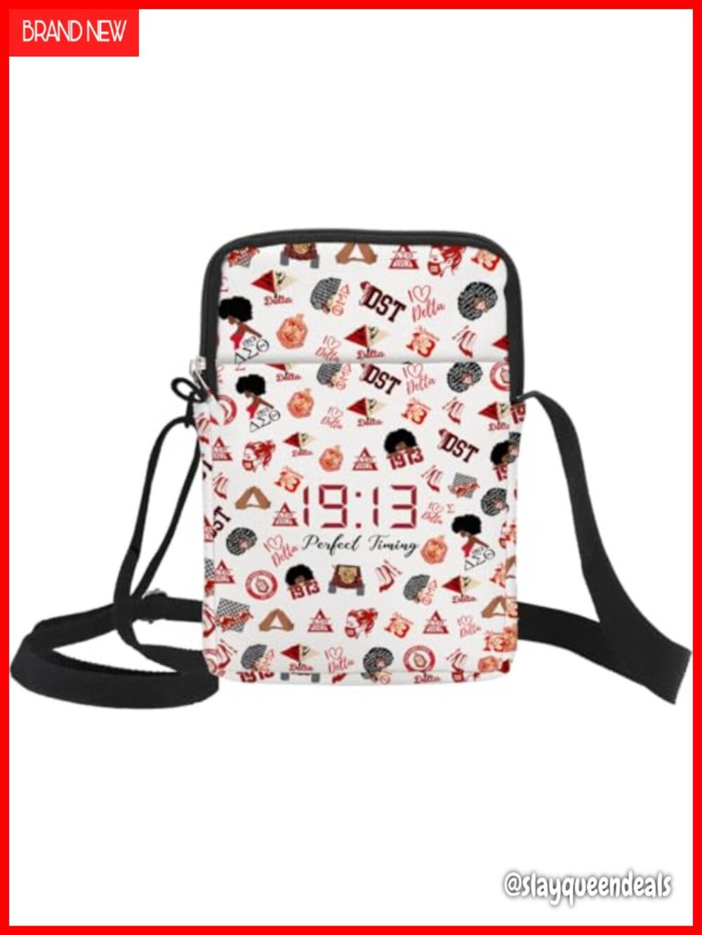 Canvas Crossbody Bag Sorority Gift Travel Sling Purse